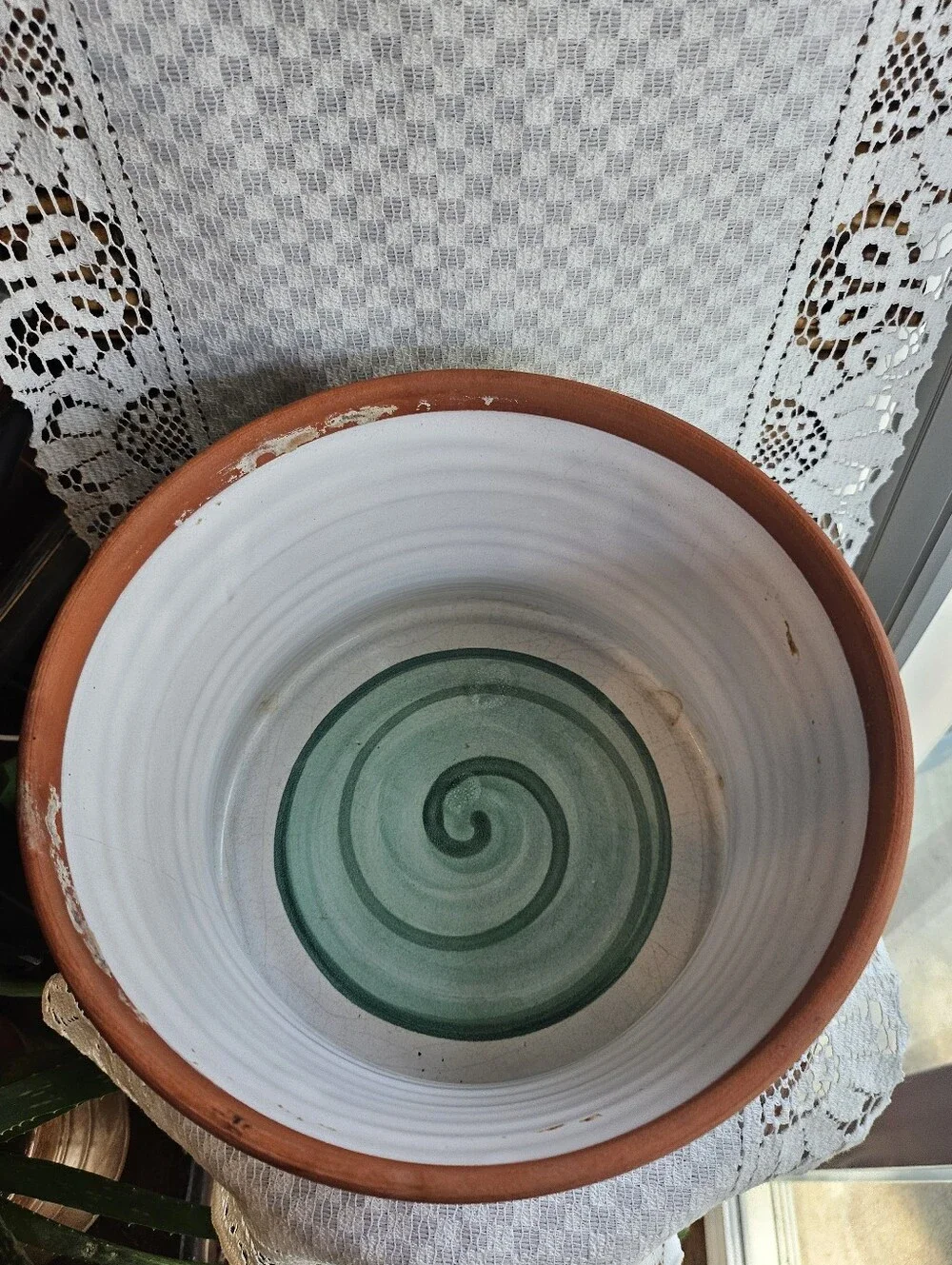 Vintage Ceramic Foral Flower Frog Bowl